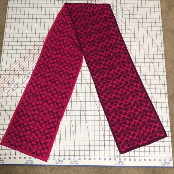 Coach Purple and Fuschia Pink Scarf and Hat Set - Picture 4 of 8